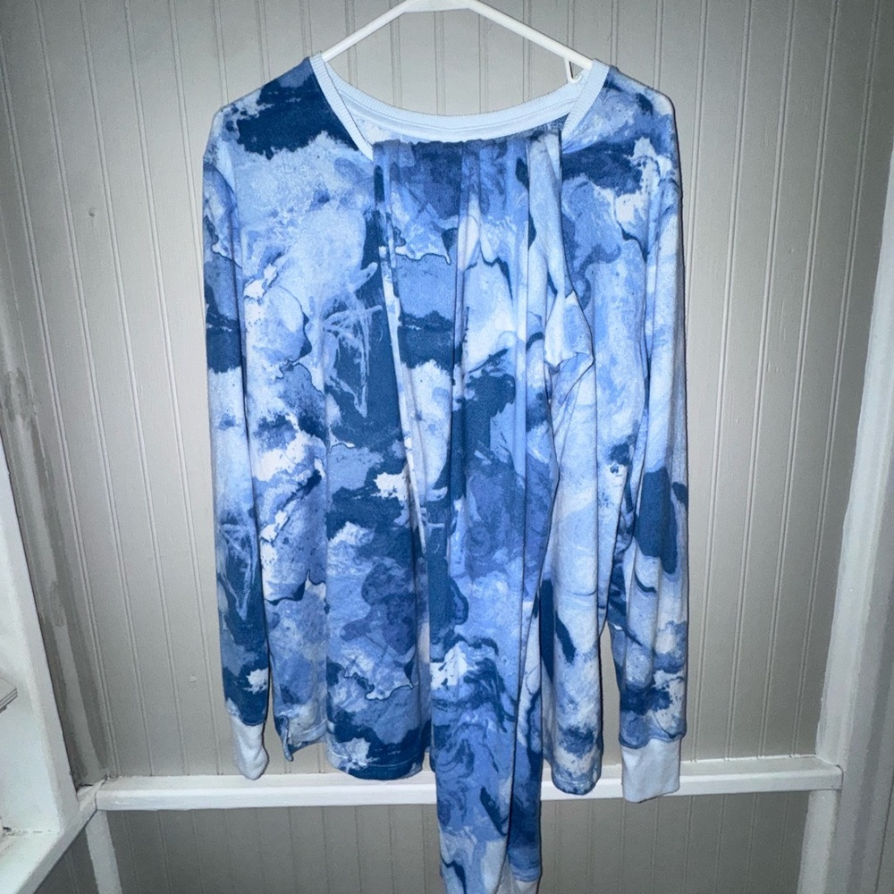 Stars Above Blue Marble Pajama Top & Pants